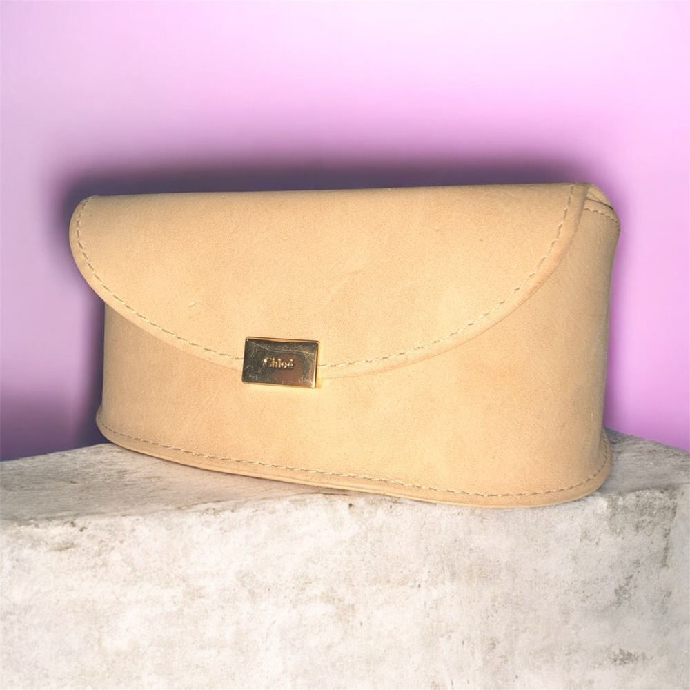 Chloé Light Tan Suede Glasses Case